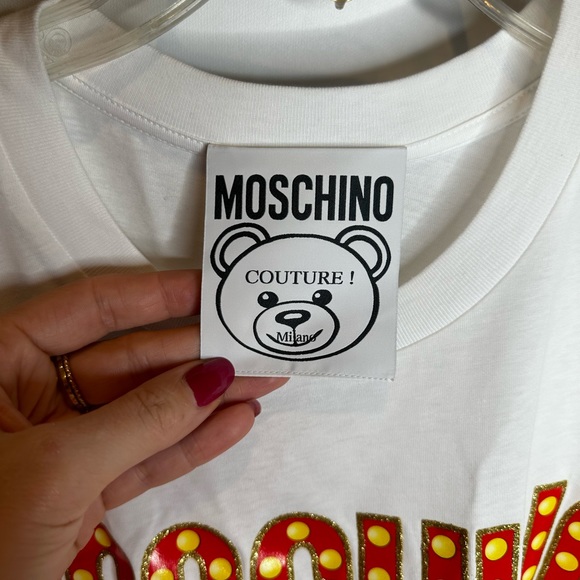 NWT Moschino Couture tee short sleeve white bear summer designer new club wear - Picture 4 of 7